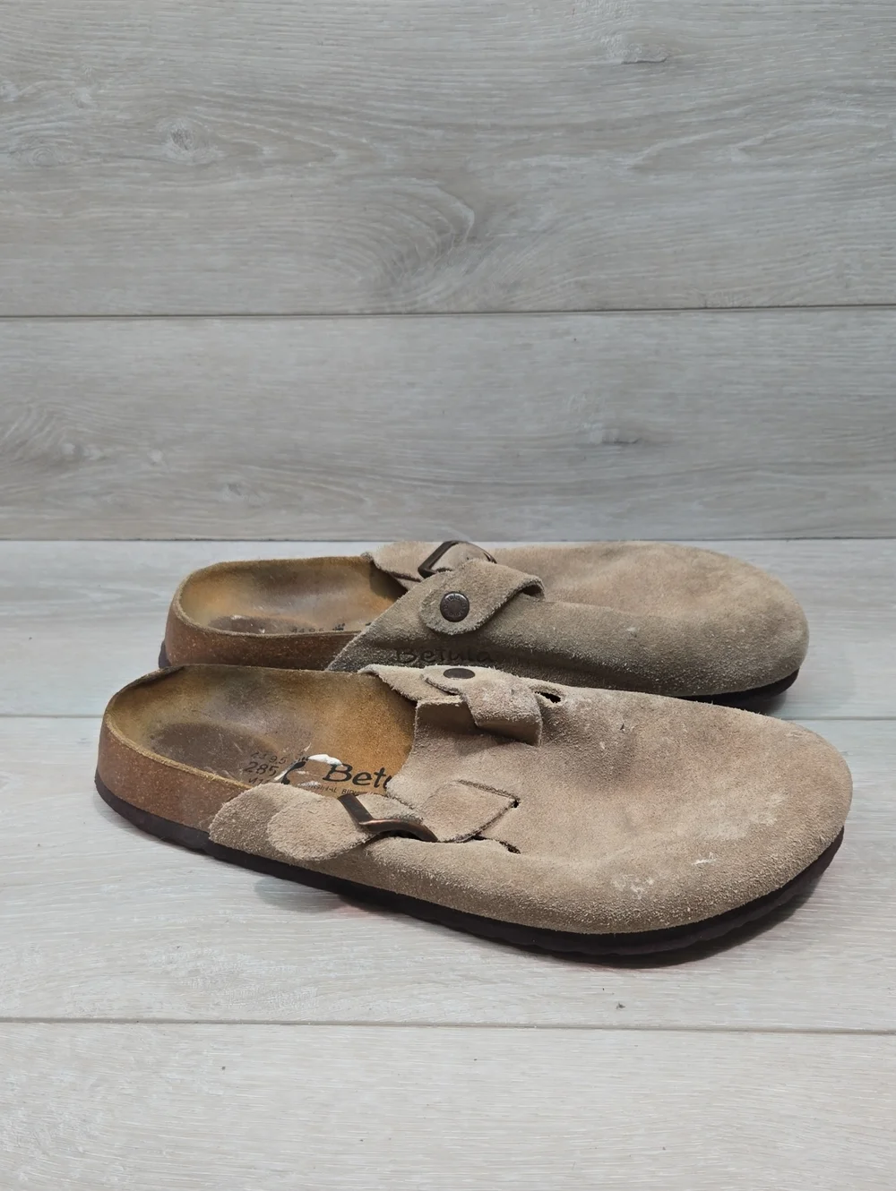Betula By Birkenstock Men Boston Taupe Clog Mule Shoes Sz 44/11